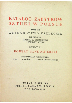 Katalog zabytków sztuki w Polsce tom III zeszyt 11