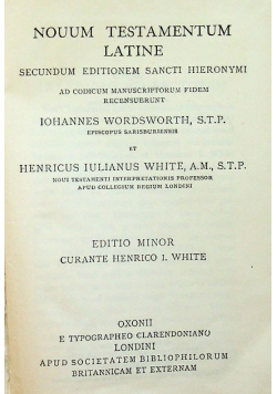 Novum Testamentum Graece Et Latine