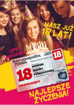 Karnet Urodziny Osiemnastka Gift-M-125