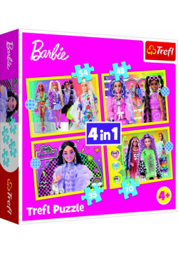 Puzzle 4w1 Barbie Wesoły świat Barbie