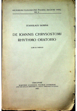 De Ioannis Chrysostomi rhythmo oratorio 1927r