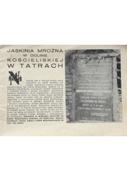 Jaskinia Mroźna w dolinie Kościeliskiej w Tatrach