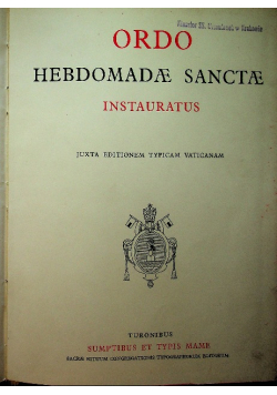 Ordo Hebdomadae Sanctae Instauratus