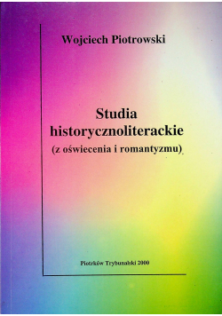 Studia historycznoliterackie