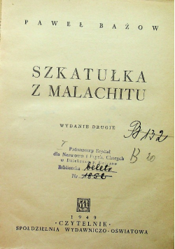 Szkatułka z malachitu 1949 r.