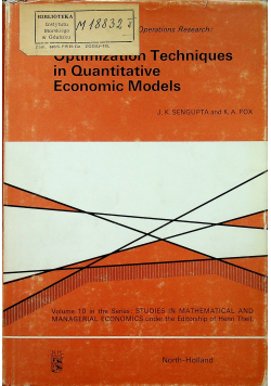 Optimization techniques in quantitative economic models
