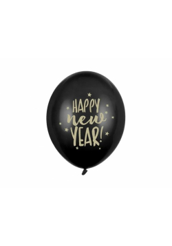 Balony Happy New Year Pastel Black 30cm 50szt