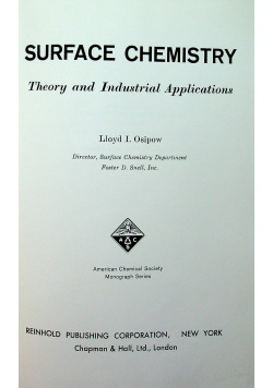 Surface chemistry Theory and Industrial Applications