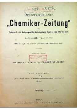 Oesterreichische Chemiker Zeitung 1898 r