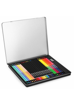 Kredki 24 kolory mix w metalowym pudełku EASY