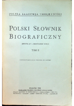 Polski Słownik Biograficzny Tom II Reprint z 1936 r.