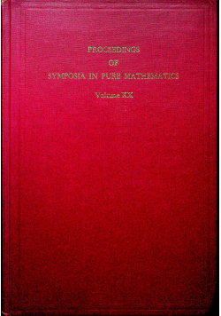 Proceedings of symposia in pure mathematics Volume XX