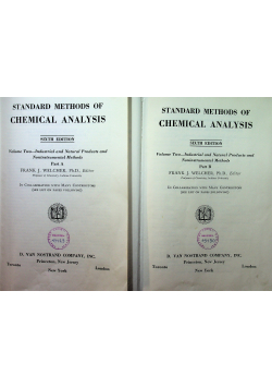 Standard methods of chemical analysis volume two part A and B