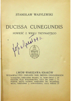 Ducissa Cunegundis, 1923 r.