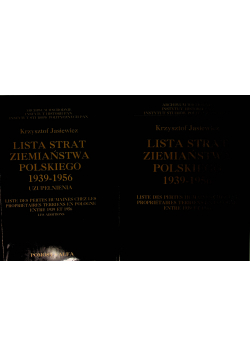Lista strat ziemiaństwa polskiego 1939 - 1956 2 tomy