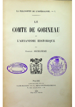 Le Comte de gobineau 1903 r