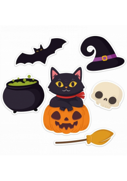 Dekoracje okienne Halloween zestaw 6szt