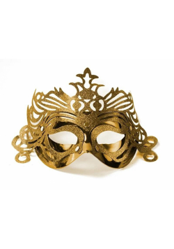 Maska Party z ornamentem złota