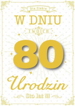 Karnet Urodziny 80 GM-513