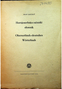 Hornjoserbsko nemski słownik