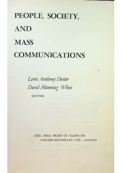 People society and mass communications