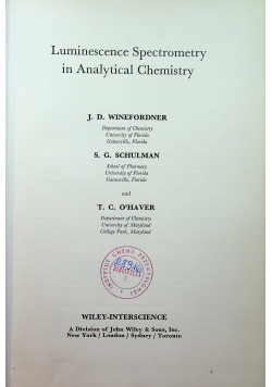 Luminescence spectrometry in analytical chemistry