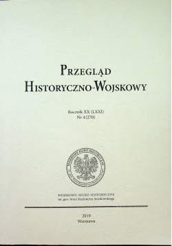 Przegląd Historyczno Wojskowy rocznik XX nr 4