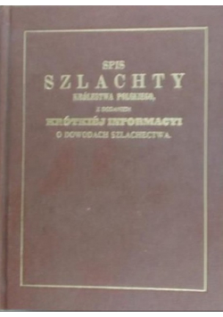 Spis szlachty Królestwa Polskiego reprint z 1851 r