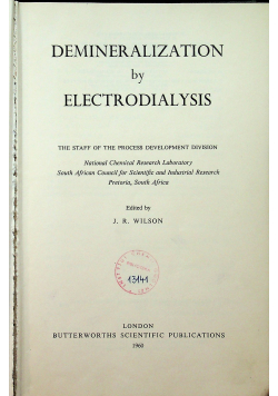 Demineralization by Electrodialysis