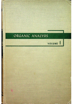 Organic analysis tom I