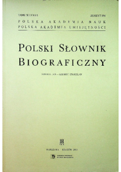 Polski słownik biograficzny tom XLVIII\1 zeszyt 196