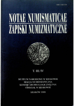 Zapiski numizmatyczne Tom III / IV