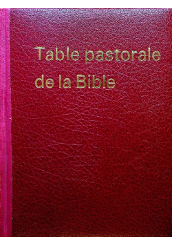 Table pastorale de la bible