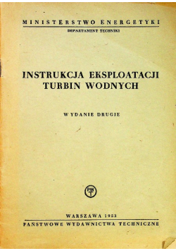 Instrukcja eksploatacji turbin wodnych