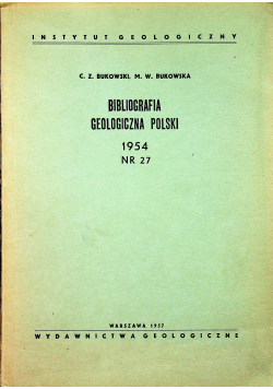 Bibliografia geologiczna Polski 1954