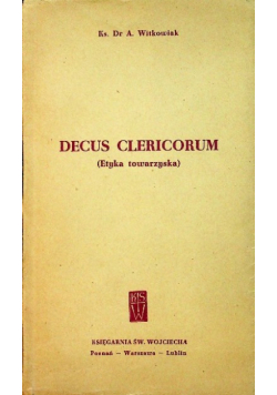 Decus Clericorum Etyka towarzyska