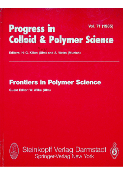 Progress in Colloid Polymer sciece vol 71