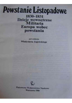 Powstanie listopadowe 1830 - 1831