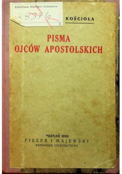 Pisma Ojców Apostolskich 1924 r.