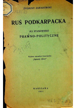 Ruś podkarpacka 1931 r.