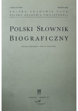 Polski słownik biograficzny Tom XLVII/4 zeszyt 195