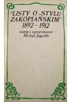 Listy o stylu zakopiańskim 1892-1912