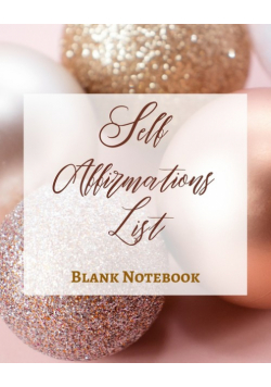 Self Affirmations List - Blank Notebook - Write It Down - Pastel Rose Gold Pink - Abstract Modern Contemporary Unique