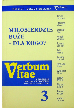 Verbum Vitae nr 3 Miłosierdzie boże dla kogo