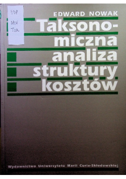 Taksonomiczna analiza struktury kosztów