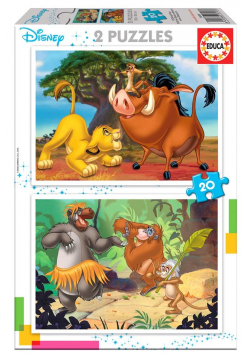 Puzzle 2x20 Król Lew/Księga dżungli G3