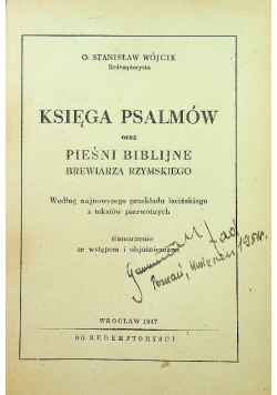 Księga Psalmów 1947 r.