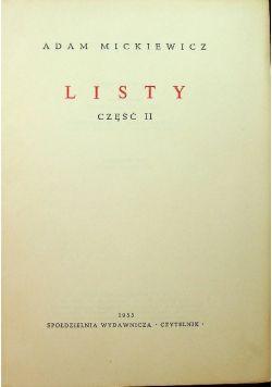 Mickiewicz dzieła listy część II