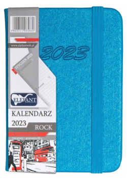 Kalendarz 2023 A7 tyg. Rock niebieski ELEFANT