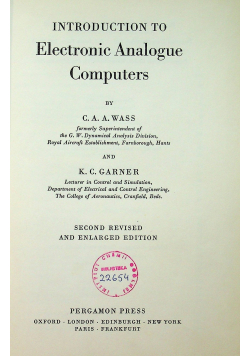 Introduction to electronic analogues computers